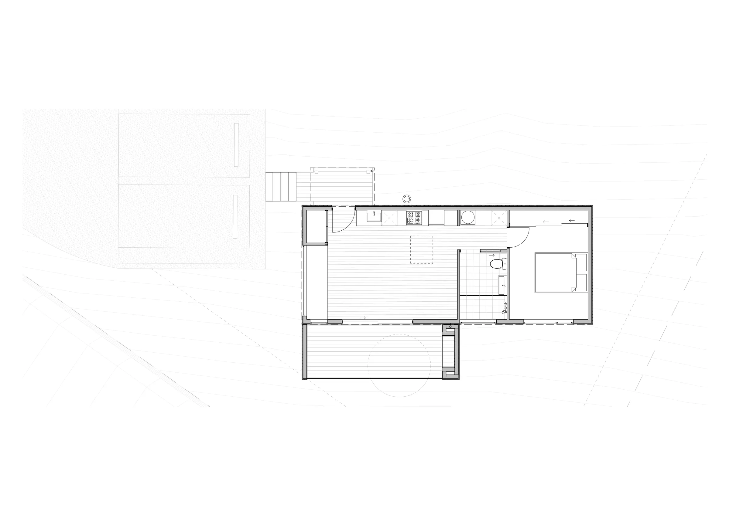 Cass Bay BnB floor plan drawing.