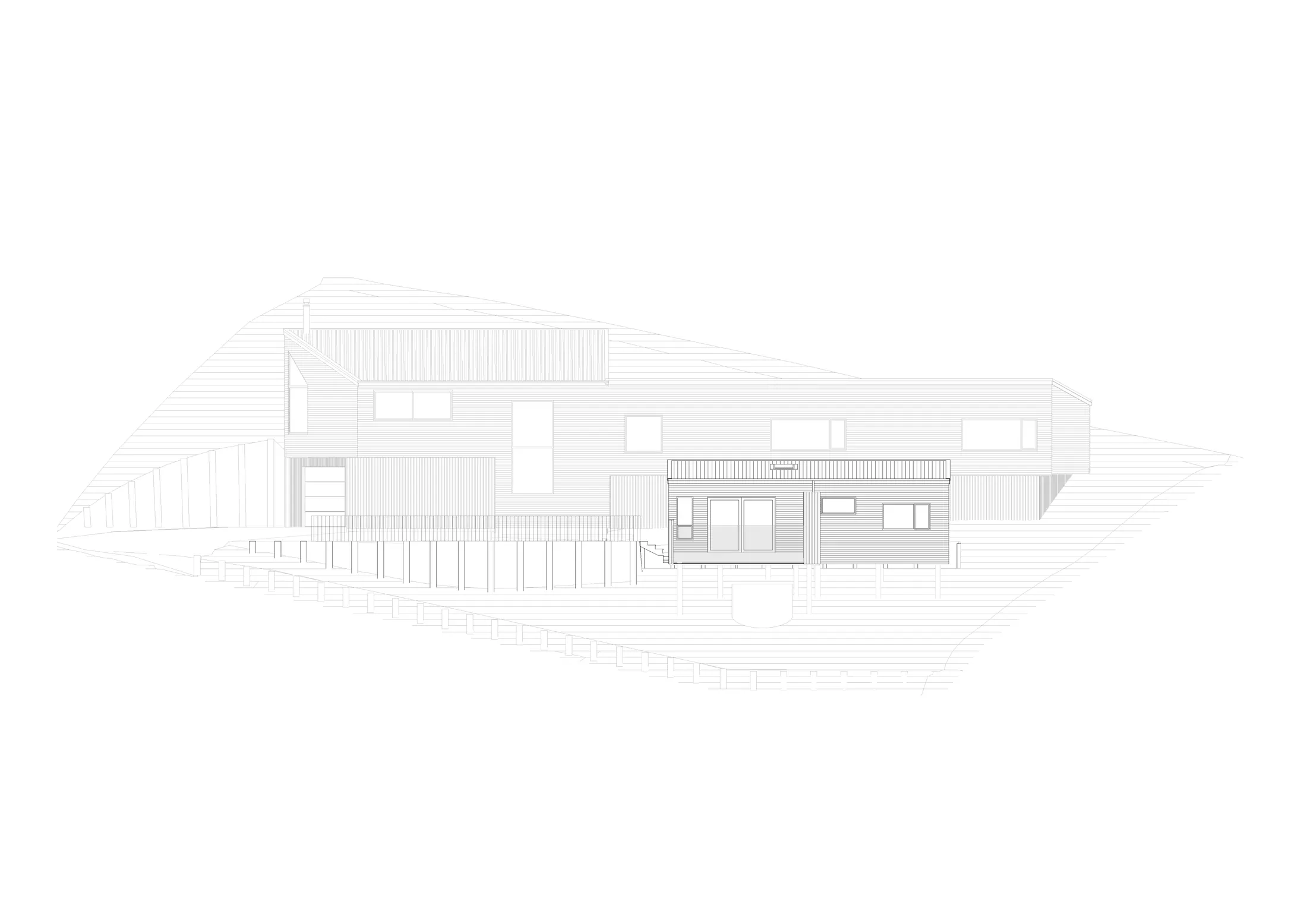 Cass Bay BnB elevation drawing.