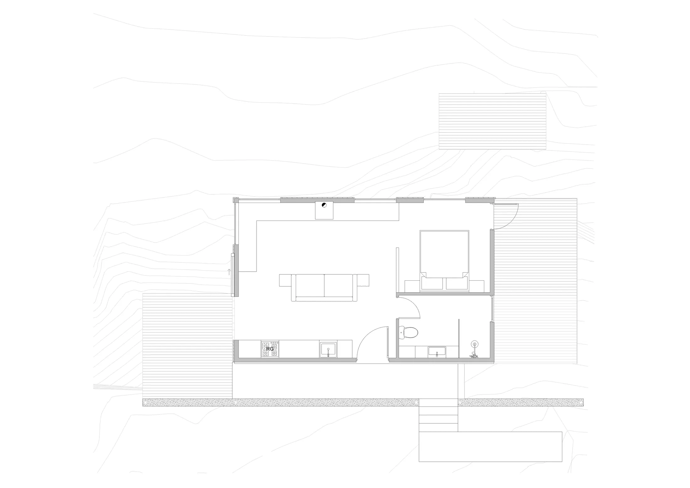 Portside Studio floor plan drawing.