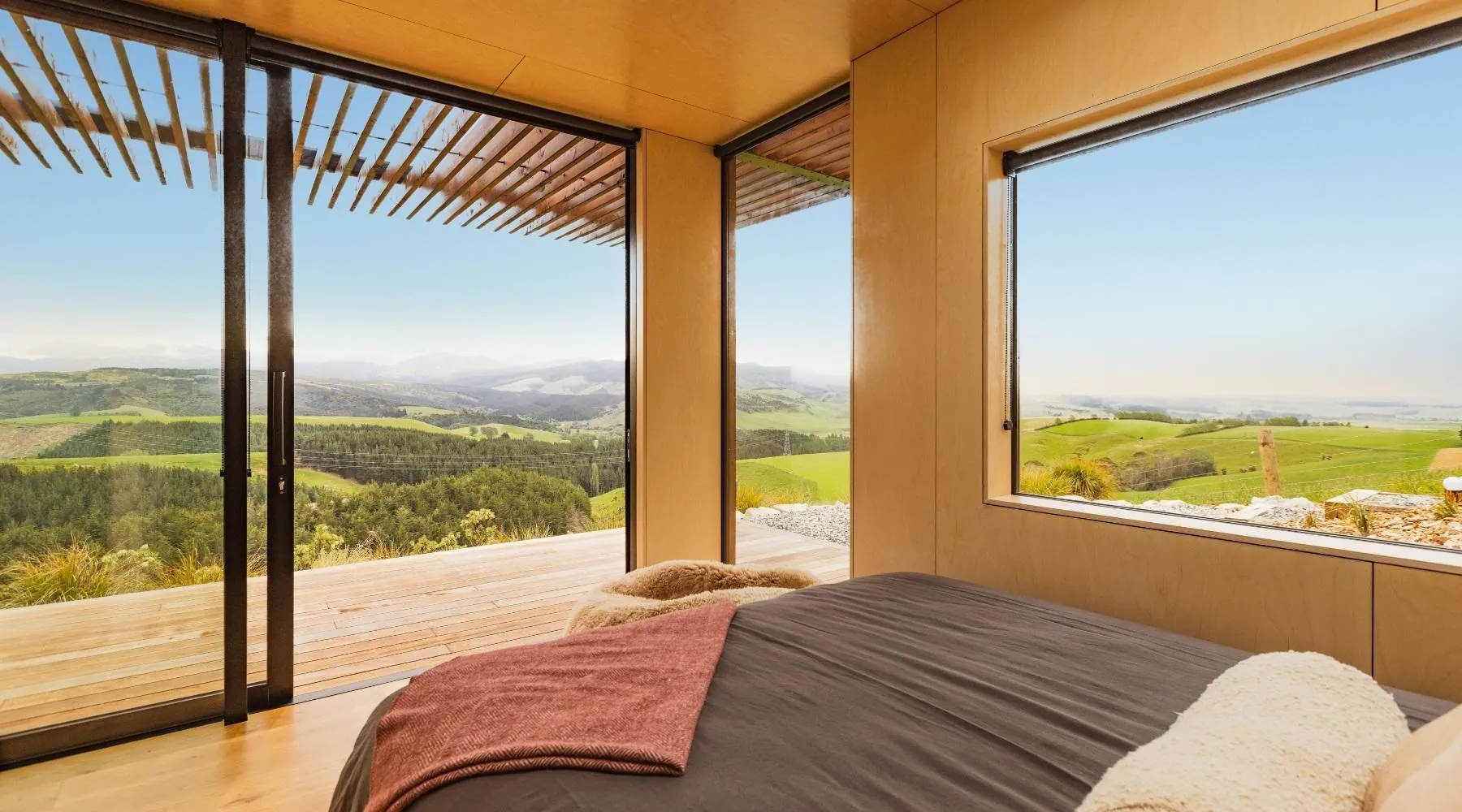 Interior outlook from Rockburn Escape toward the landscape.